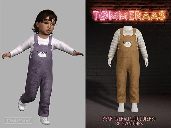 TØMMERAAS | Bear Overalls for Toddlers (#68)