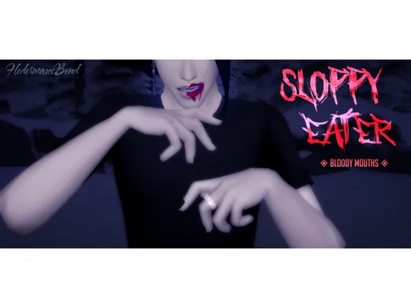 Maxis Match SLOPPY EATER BLOODY MOUTH SET by fledermausbend - The Sims 4 Custom Content