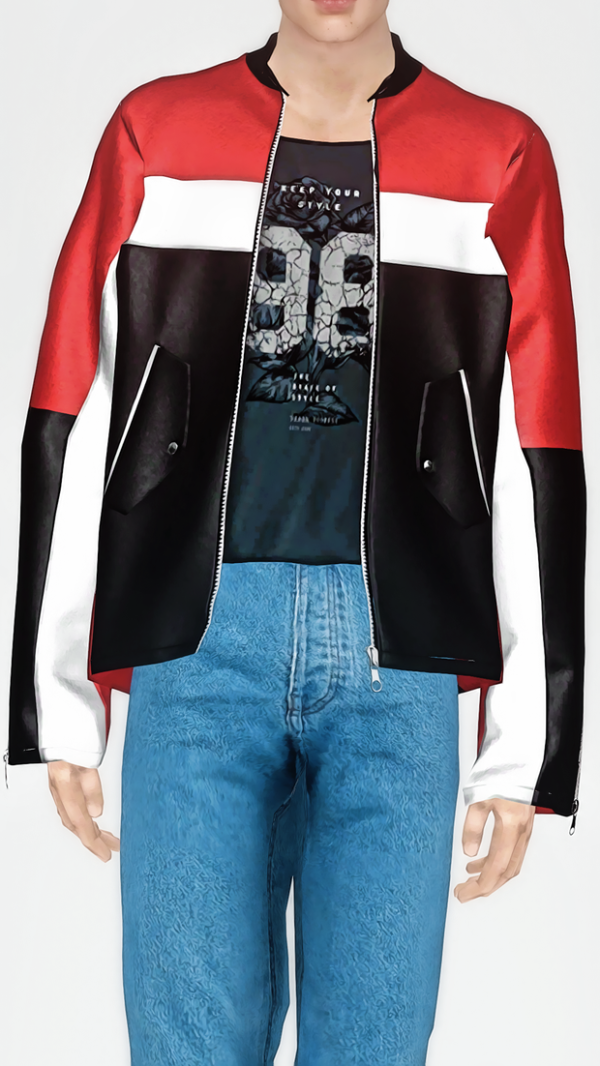 GorillaX3 Basic Hoodie II Biker Leather Jacket 4t3 by simsfinds - The Sims 3 Custom Content