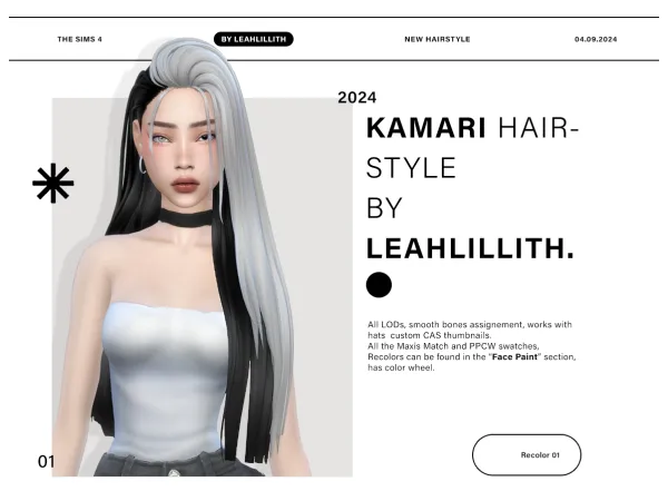 Maxis Match Kamari Hairstyle by LeahLillith - The Sims 4 Custom Content