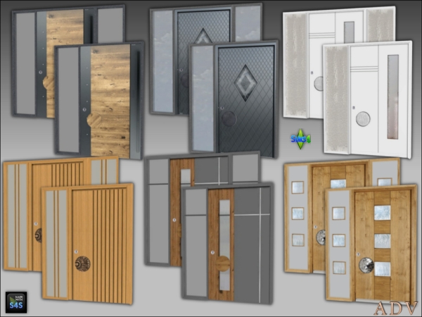 Mix Front doors by artedellavita_mabra - The Sims 4 Custom Content
