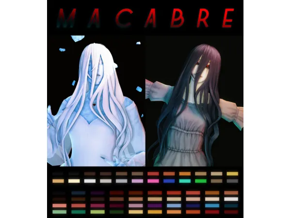 Maxis Match HAPPY SIMBLREEN SIMANDY Macabre Hair - The Sims 4 Custom Content