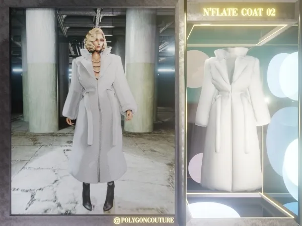 Alpha N'flate Coat 02 by polygoncouture - The Sims 4 Custom Content