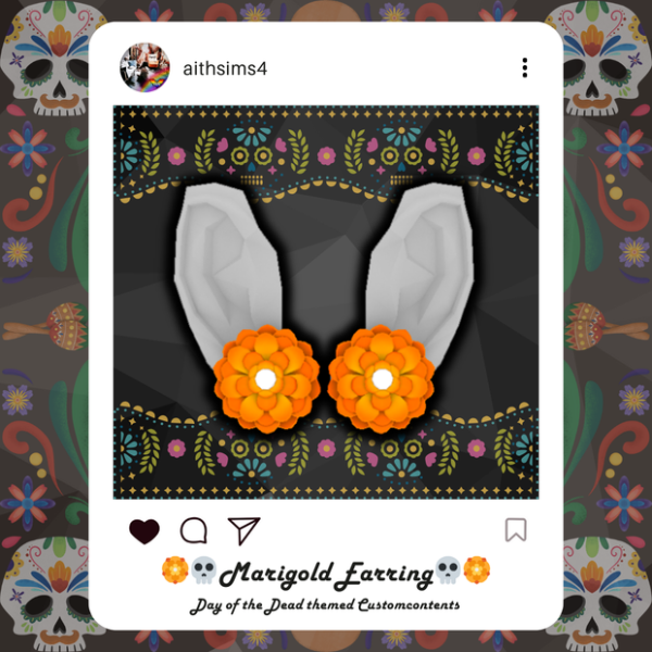 Maxis Match Marigold Earring by simsfinds - The Sims 4 Custom Content