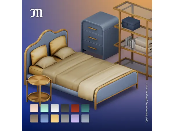 Maxis Match Opal Bedroom by myshunosun - The Sims 4 Custom Content