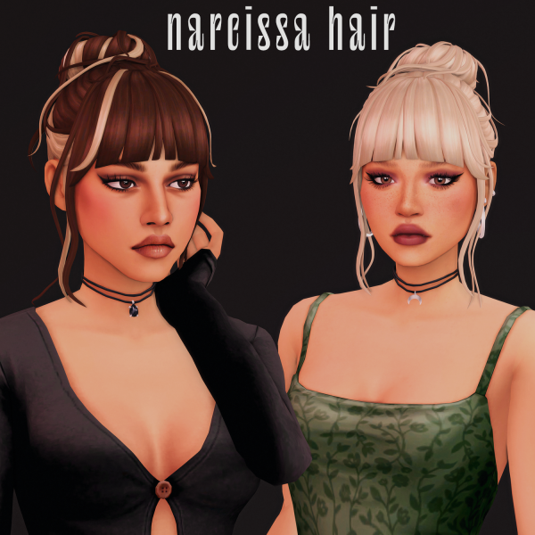 Maxis Match [arethabee] narcissa hair by simsfinds - The Sims 4 Custom Content