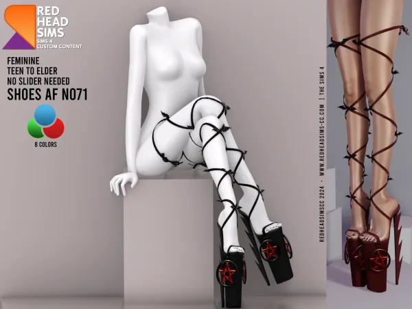 Alpha AF SHOES N071 by redheadsims - The Sims 4 Custom Content