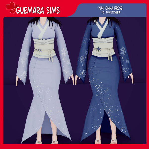 Mix Yuki Onna Dress by simsfinds - The Sims 4 Custom Content
