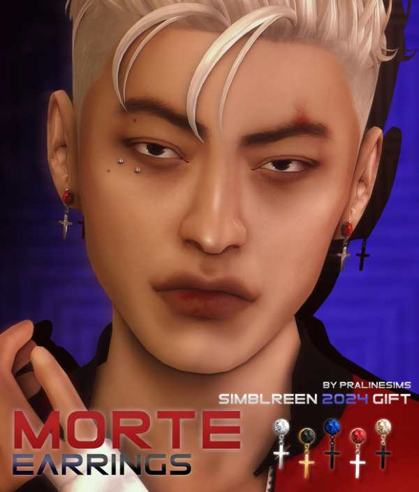 Maxis Match SIMBLREEN 2024 GIFT MORTE Earrings by simsfinds - The Sims 4 Custom Content