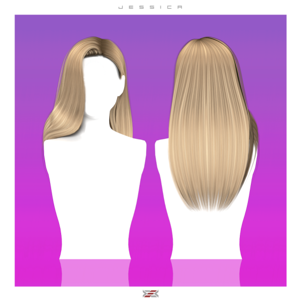 Alpha Jessica hairstyle by lexel - The Sims 4 Custom Content