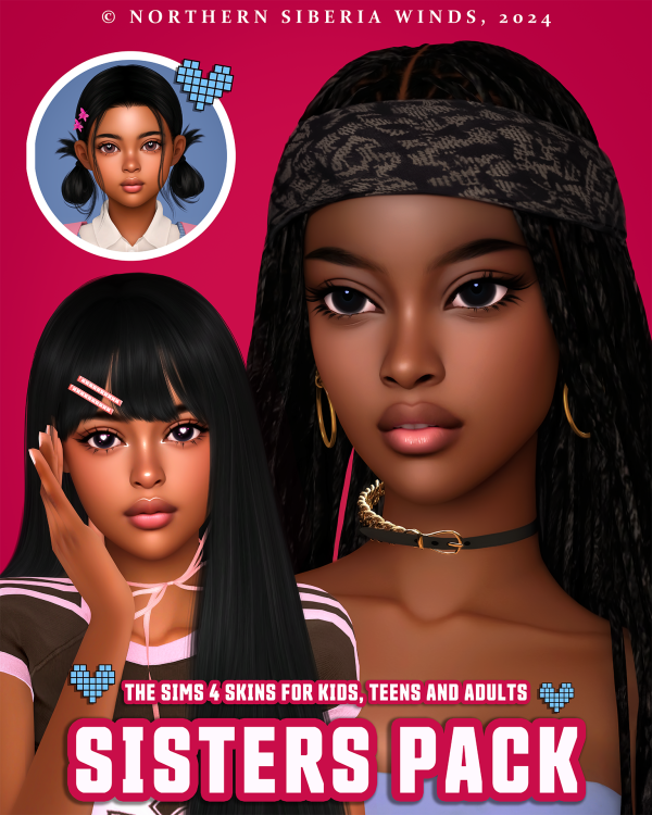 Maxis Match SISTERS PACK PART I by simsfinds - The Sims 4 Custom Content