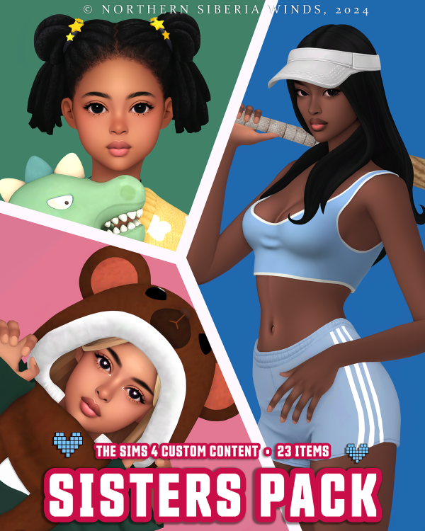Mix SISTERS PACK PART II by simsfinds - The Sims 4 Custom Content