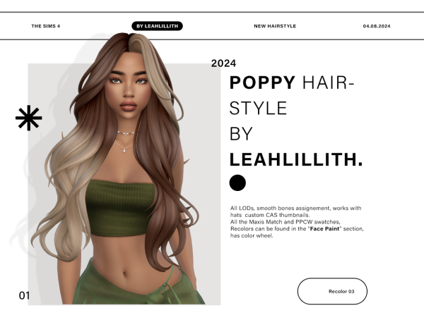 Maxis Match Poppy Hairstyle by simsfinds - The Sims 4 Custom Content
