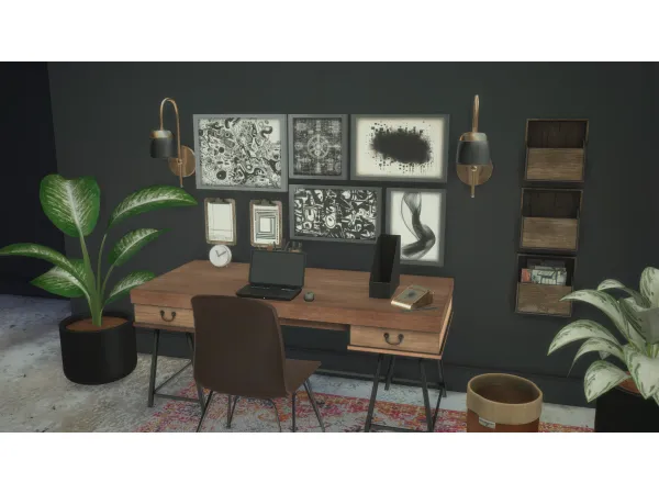 Alpha Chalk Office by modcollective - The Sims 4 Custom Content