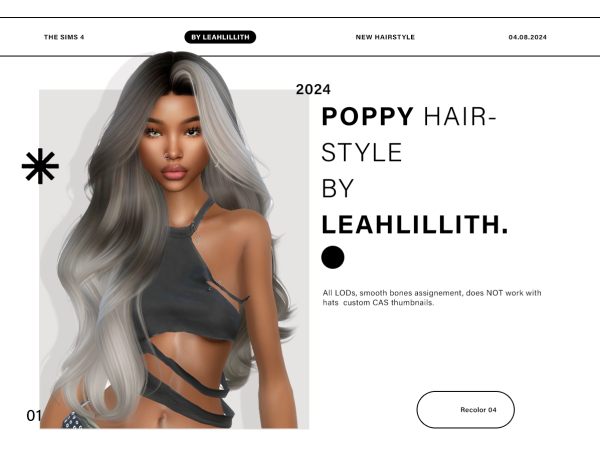 Alpha Poppy Hairstyle by simsfinds - The Sims 4 Custom Content