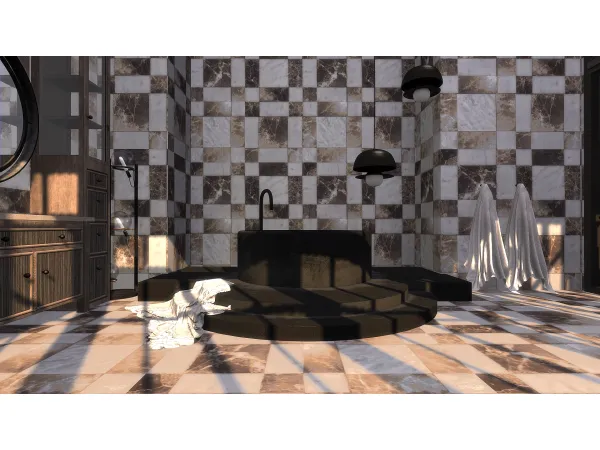 Marbled Checkered Tile Set by SimspirationBuilds