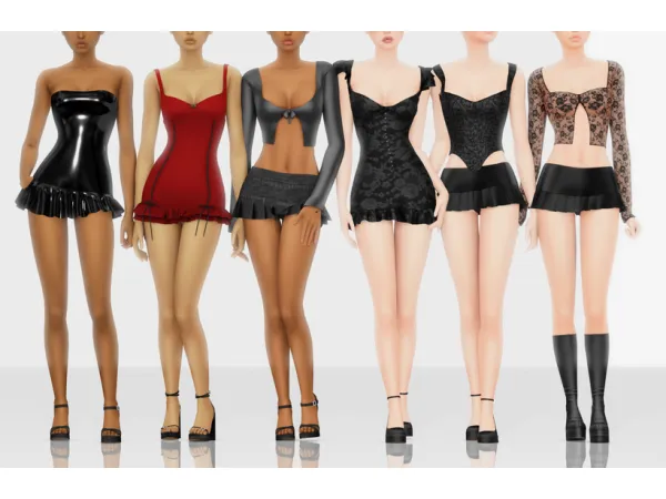 Mix [B0T0XBRAT] Vampira Set by simsfinds - The Sims 4 Custom Content