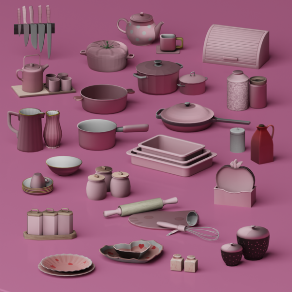 Mix Sweet n' Stylish Kitchen Clutter Set Part 2 by simsfinds - The Sims 4 Custom Content