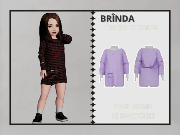 Alpha Bru00eenda Dress Toddler - The Sims 4 Custom Content