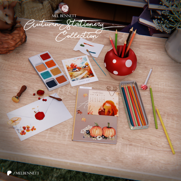 Mix Autumn Stationery Collection by melbennett - The Sims 4 Custom Content