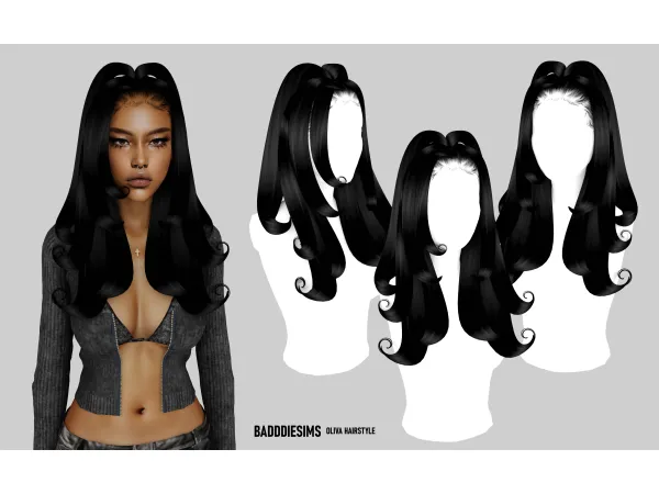 Mix BADDDIESIMS Oliva_Hairstyle by simsfinds - The Sims 4 Custom Content