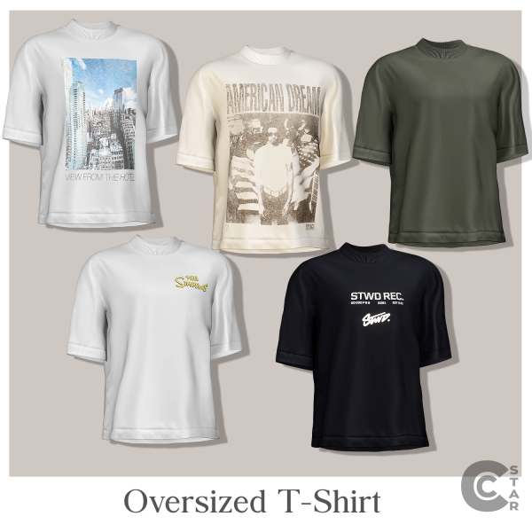 Alpha Male Oversized T Shirt cool_content_star by cool_content_star - The Sims 4 custom content