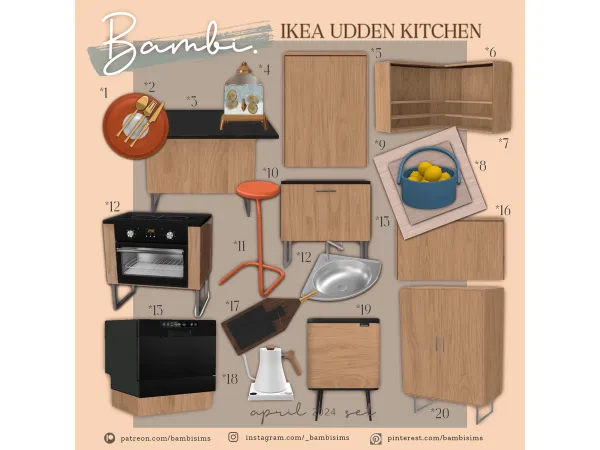 Alpha Ikea udden kitchen by Bambisims - The Sims 4 Custom Content