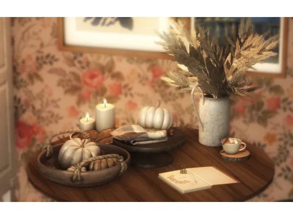 4t2 AnYe Cozy Fall Decor Set by simsfinds - The Sims 2 Custom Content