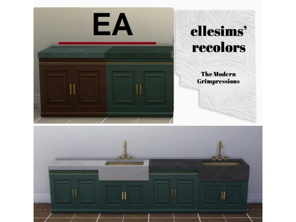 Maxis Match Recolor Life Death Grim Countertops Sink by ellesims - The Sims 4 Custom Content