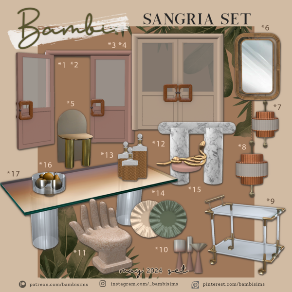 Alpha sangria set by bambisims - The Sims 4 Custom Content