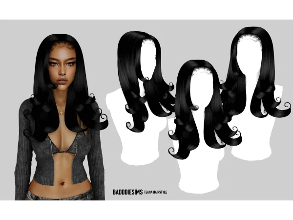 Mix TEANA HAIRSTYLE by BadddieSims - The Sims 4 Custom Content