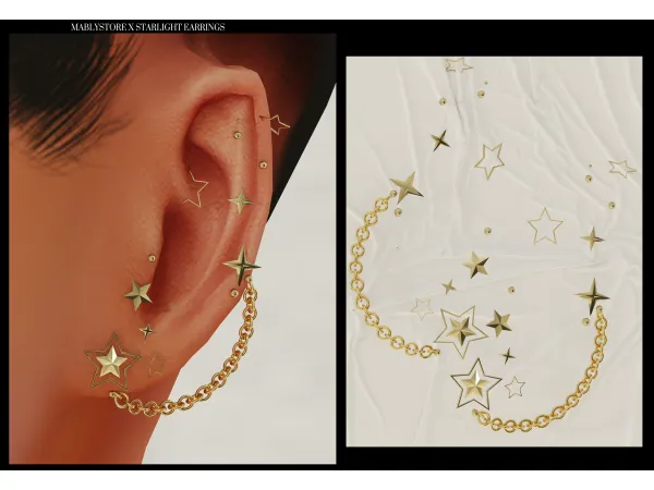 Alpha STARLIGHT EARRINGS by simsfinds - The Sims 4 Custom Content