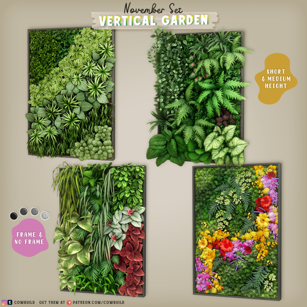 Mix Vertical Garden by cowbuild - The Sims 4 Custom Content