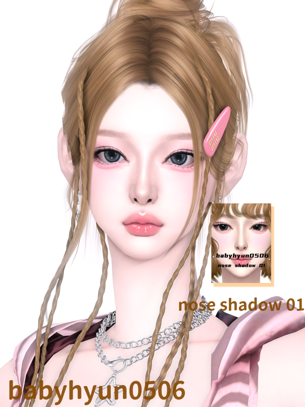 Mix babyhyun0506 nose shadow 01 by simsfinds - The Sims 4 Custom Content