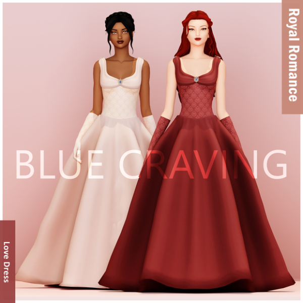 Mix Blue Craving Love Royal Dress by bluecraving - The Sims 4 Custom Content