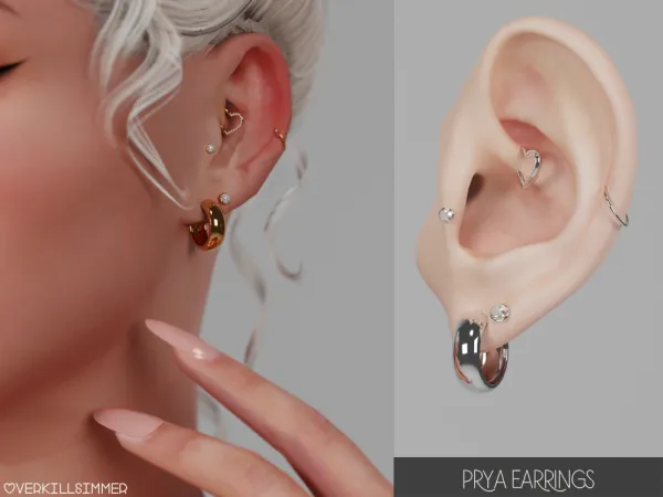 Mix Prya earrings by overkillsimmer - The Sims 4 custom content