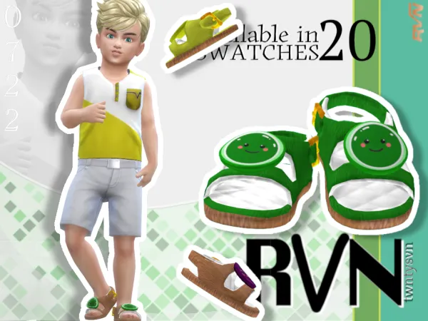 Maxis Match Toddlers Little Fruity Single Strap Sandals (MaleFemale) by rvn2seven - The Sims 4 Custom Content