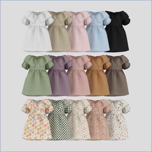 Maxis Match Akari Dress by simsfinds - The Sims 4 Custom Content