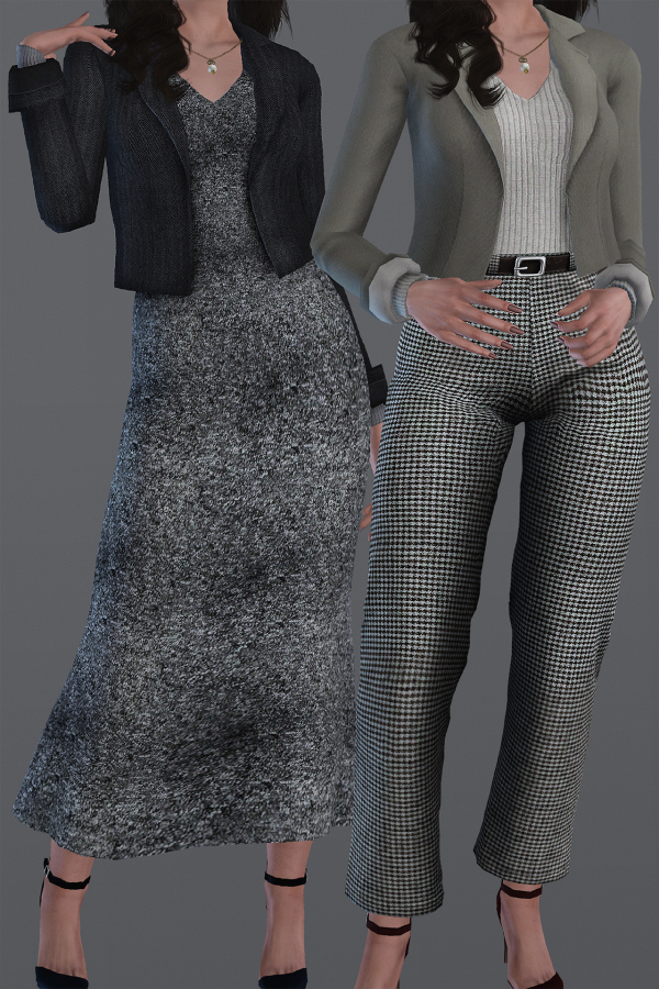 Pixelette Cecilia Dress To Top and Bottom by simsfinds - The Sims 3 Custom Content