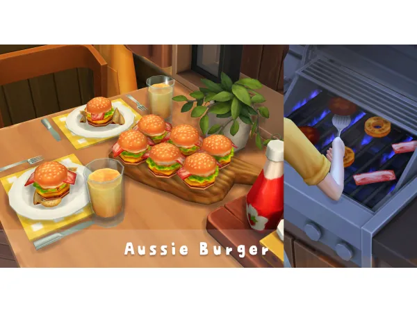 Maxis Match Recipe_Aussie Burger by oni28 - The Sims 4 Custom Content