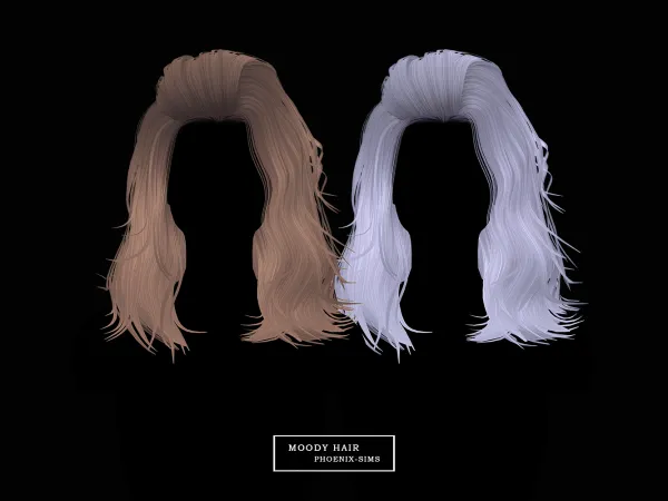 Alpha Moody Hair by phoenixsims4 - The Sims 4 Custom Content