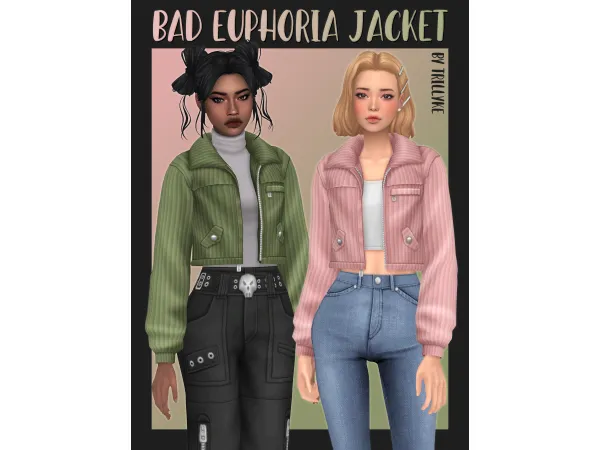 Maxis Match Bad Euphoria Jacket by Trillyke - The Sims 4 Custom Content