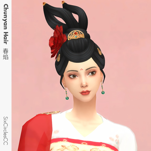 Maxis Match Chinese Hairstyle Chunyan by simsfinds - The Sims 4 Custom Content