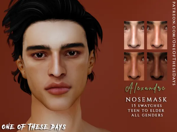 Alpha Nosemask016 Alexandre by oneofthesedays - The Sims 4 Custom Content