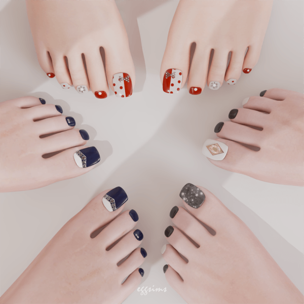 Alpha [EGGSIMS] Cubic Toenail Set by simsfinds - The Sims 4 Custom Content