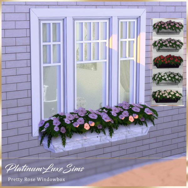 Alpha Pretty Rose Window Box by simsfinds - The Sims 4 Custom Content