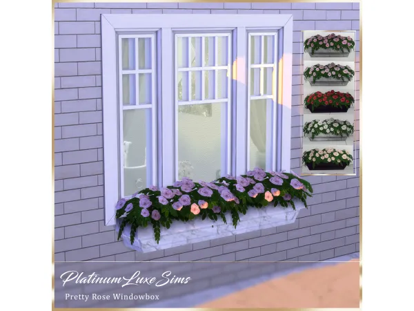 Alpha Pretty Rose Window Box by platinumluxesims - The Sims 4 Custom Content