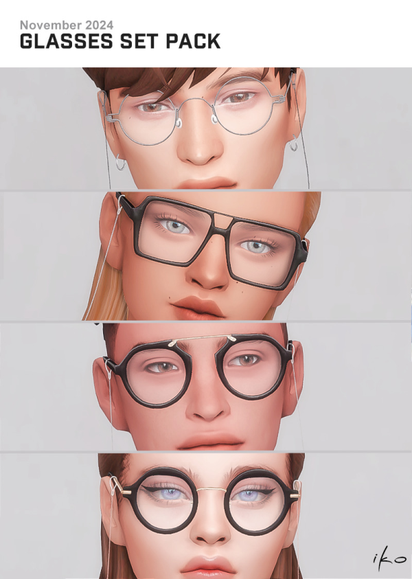 Maxis Match Glasses Set Pack by simsfinds - The Sims 4 Custom Content