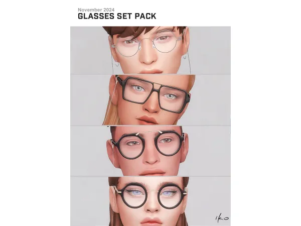 Glasses Set Pack by ikosims