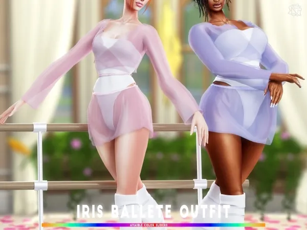 Alpha Iris Ballet outfit brsims by bluerose-sims - The Sims 4 Custom Content